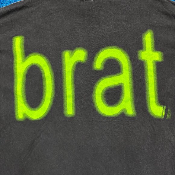 Charli-XCX brat Spell Out Oversized Electro-Dance Pop Tee M - Picture 2 of 5